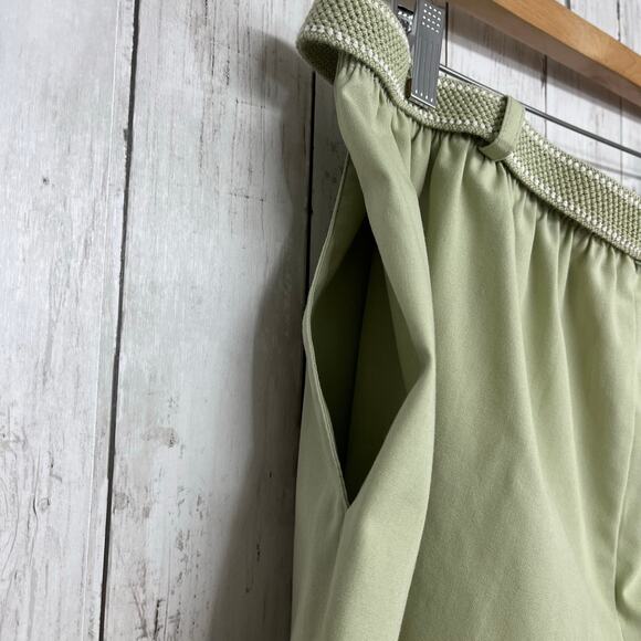 Alfred Dunner Green Elastic High Waist Pull On Belted Straight Leg Trousers 18W - Picture 6 of 13